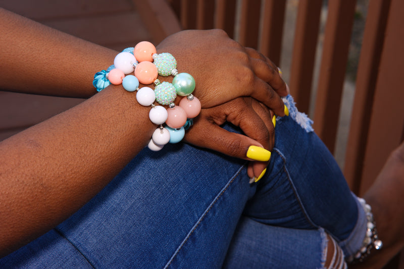 Blue & Orange with Silver accents