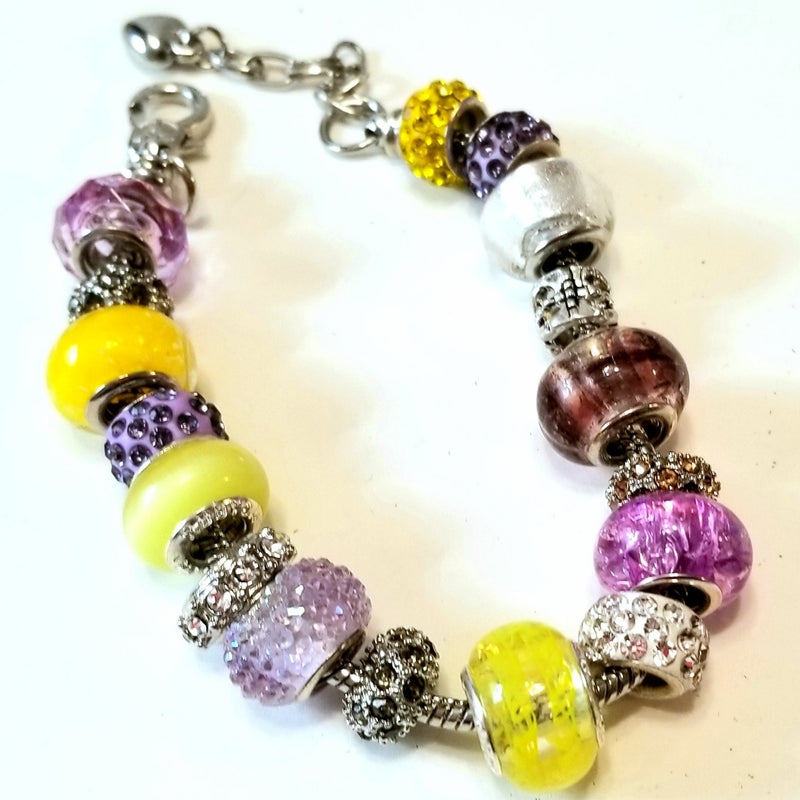 Purple and Yellow Multi Type Beads