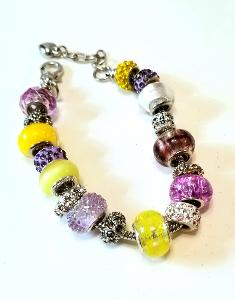 Purple and Yellow Multi Type Beads