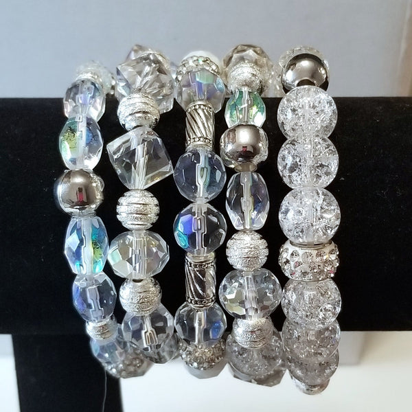 Silver and Iridescent Bracelet