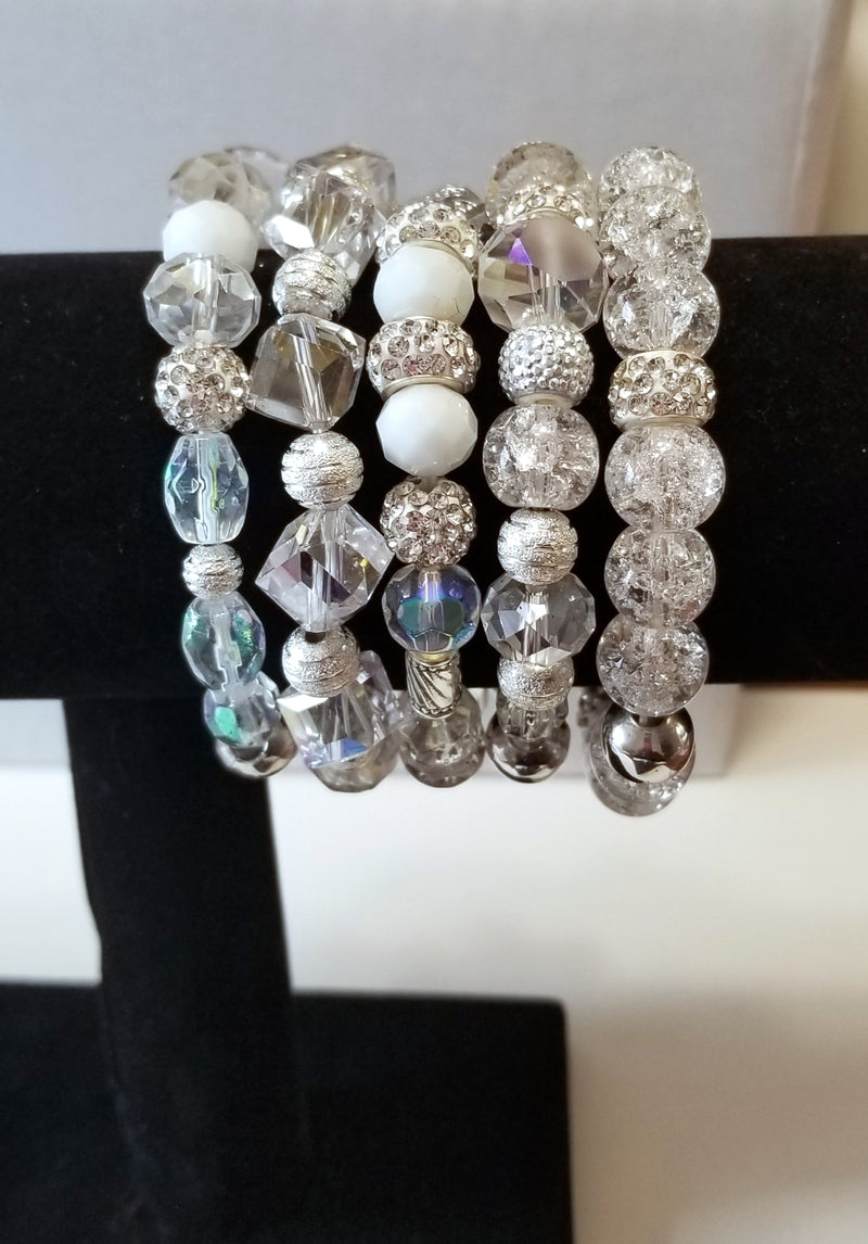 Silver and Iridescent Bracelet