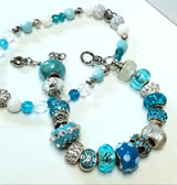 European Style Blue Bracelet and Anklet Set