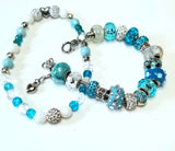 European Style Blue Bracelet and Anklet Set