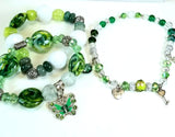 Green Bracelet and Anklets Set