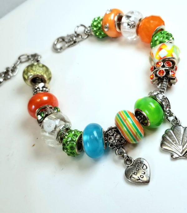 Multi Colored Bracelet with Charms