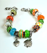 Multi Colored Bracelet with Charms