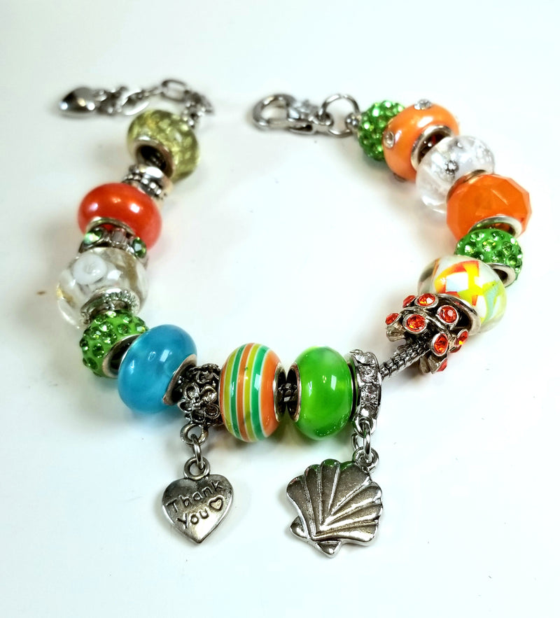 Multi Colored Bracelet with Charms