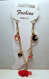 Gold Chain Charm Anklet