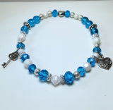 Blue and White Charm Beaded Anklet