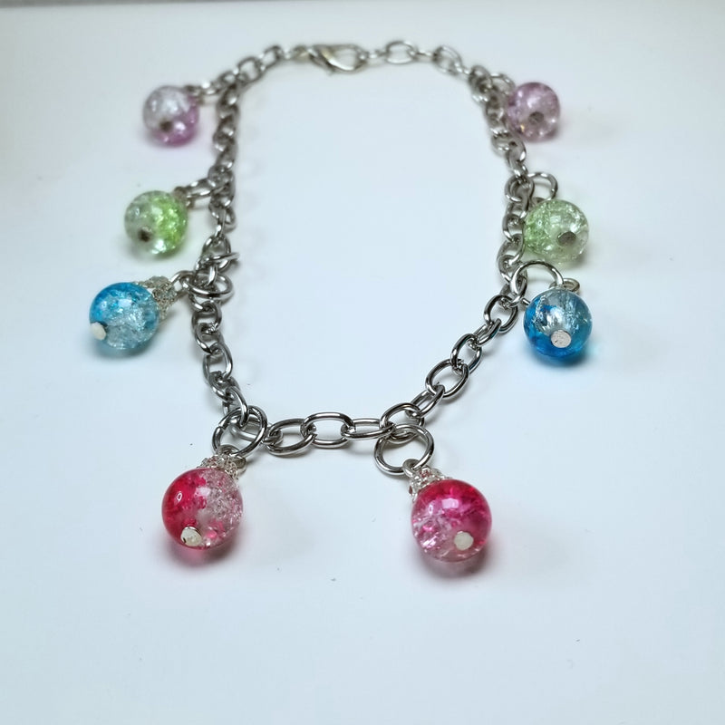 Multi Colored Bulb Charm Anklet