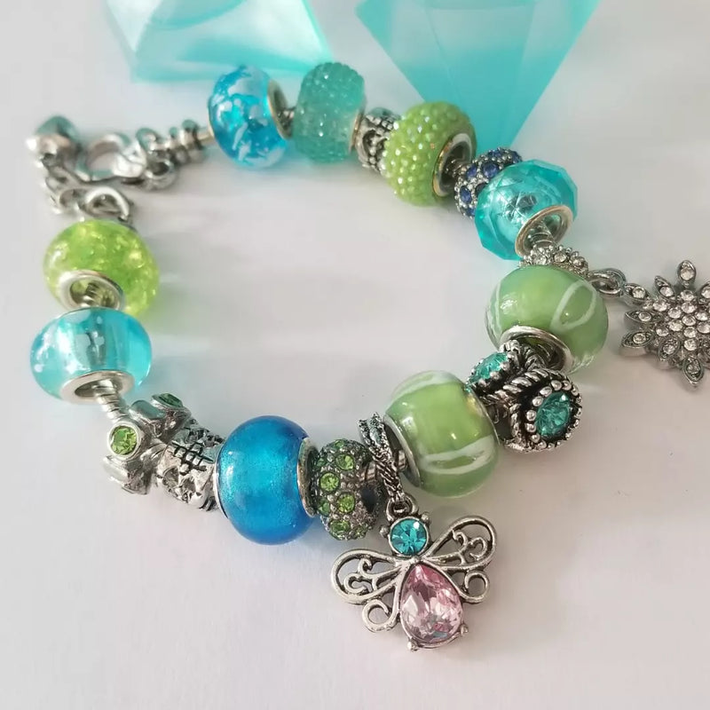 Blue and Green Charm Bracelet